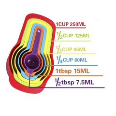 مجموعة أكواب القياس الملونة